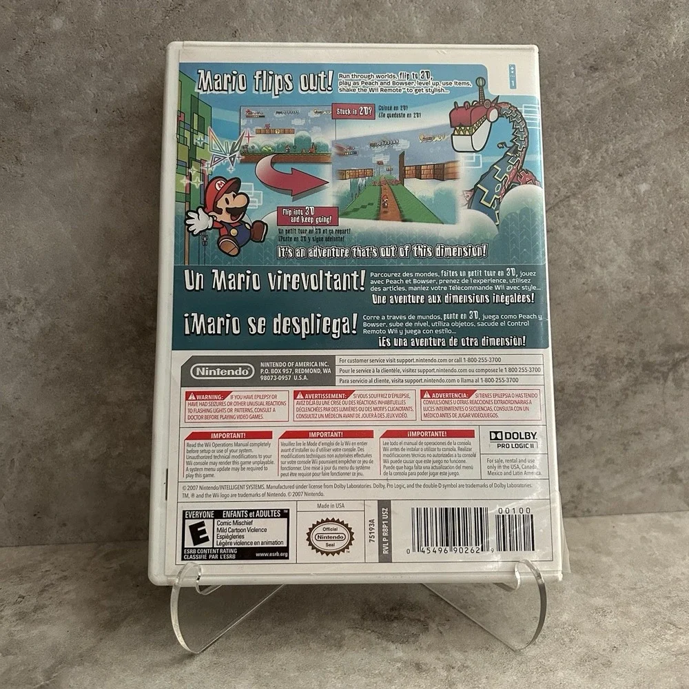 Super Paper Mario Nintendo Wii Complete CIB